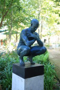 Crouching Man Bronze Blue 1