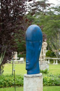 Blue Head with Glasses modern sculpture art